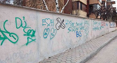 Site duvarları adeta resim tahtasına döndü
