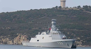 TCG BURGAZADA Gemisi İzmir Foça'da törenle karşılandı