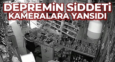 7.4’lük depremin şiddeti kameralara yansıdı