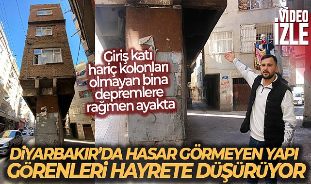 Diyarbakır'da giriş katı hariç kolonları olmayan bina depremlere rağmen ayakta