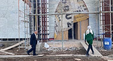 Başkan Büyükkılıç, büyükşehir ile hayırsever iş birliğinde yaptırılan cami inşaatını inceledi