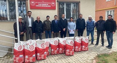 Beylikova çiftçisine ayçiçeği tohum desteği