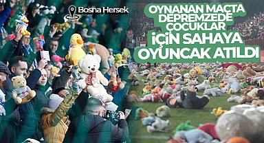 Bosna Hersek'te oynanan maçta Türkiye'deki depremzede çocuklara destek