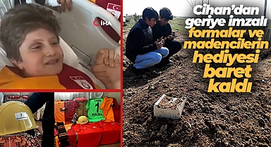 Cihan’dan geriye imzalı formalar ve madencilerin hediyesi baret kaldı