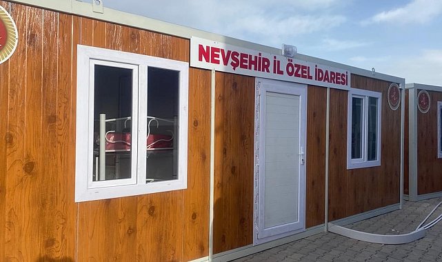 Deprem bölgesine konteyner desteği