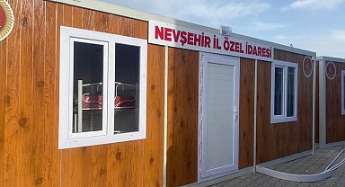 Deprem bölgesine konteyner desteği