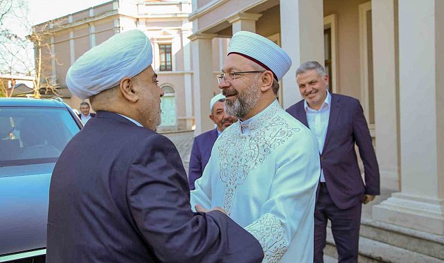 Diyanet İşleri Başkanı Erbaş, Kafkas Müslümanları İdaresi Başkanı Paşazade ile bir araya geldi