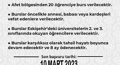 Eskişehir Türk Ocağı'ndan 20 afetzede öğrenciye burs