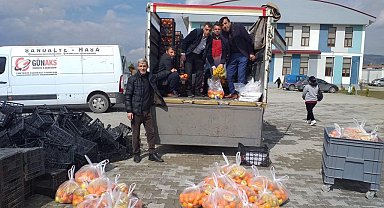 Eskişehir'e gelen depremzedeler için 6 ton meyve yardımı