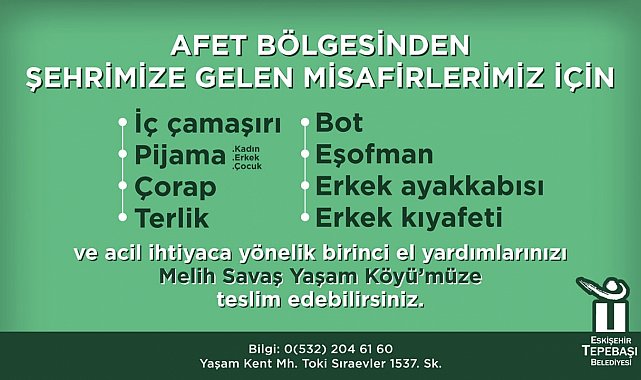 İhtiyaç malzemeleri toplanmaya devam ediyor