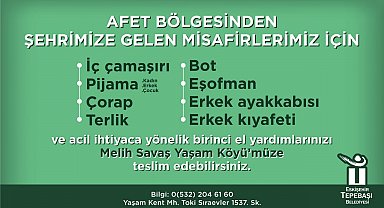 İhtiyaç malzemeleri toplanmaya devam ediyor