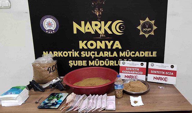 Konya'da 4 adrese uyuşturucu baskınında 6 tutuklama