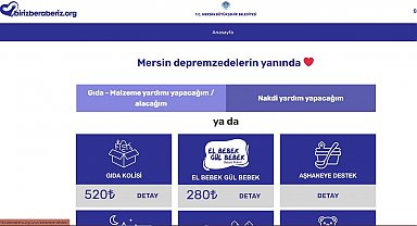 Mersin'de depremzedelere internet sitesi üzerinden yardım yapılıyor