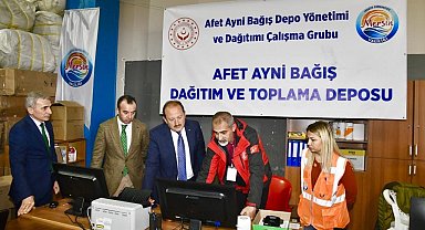 Vali Pehlivan, AFAD Lojistik Merkezinde incelemelerde bulundu