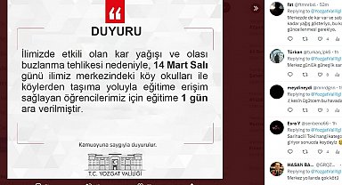 Yozgat'ta öğrencilerin 'kar tatili' mesajları gülümsetti