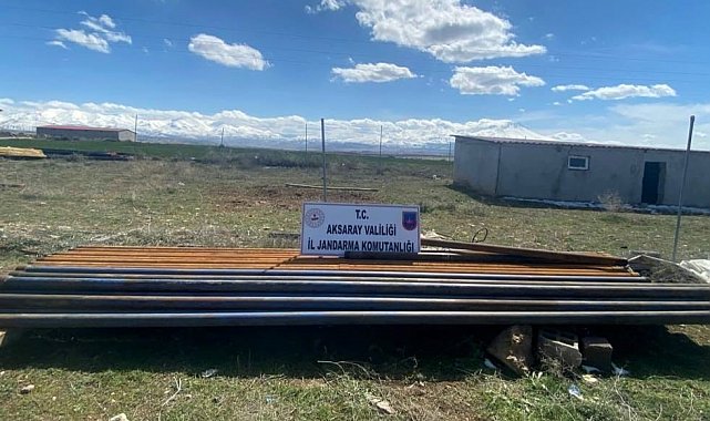 Aksaray'da boru hırsızları jandarmada kaçamadı
