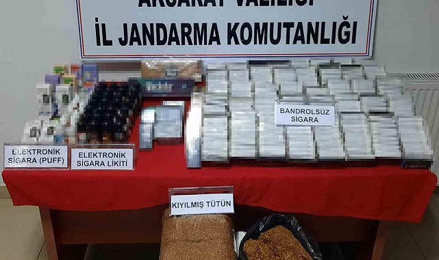 Aksaray'da jandarmadan kaçak sigara operasyonu