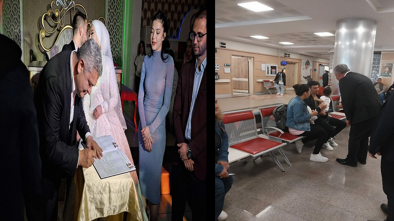 Atilla Zorlu hastalara moral ziyareti, nikâhlara şahitlik yaptı