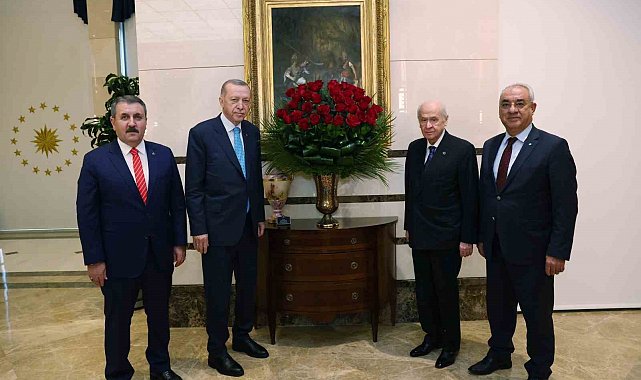 Cumhurbaşkanı Erdoğan, Bahçeli, Destici ve Aksakal'ı kabul etti