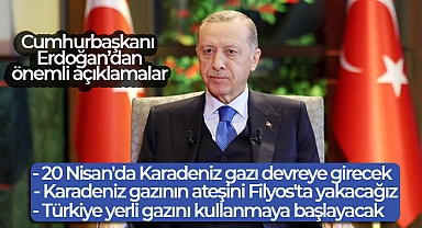 Cumhurbaşkanı Erdoğan: 'Türkiye yerli gazını kullanmaya başlayacak'