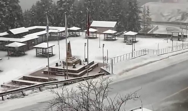 Ilgaz Dağı'nda nisan ayında kar sürprizi