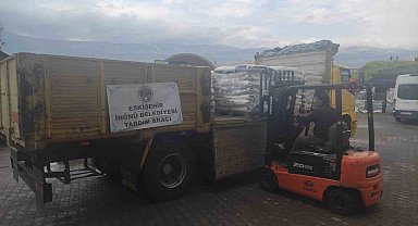 İnönü Belediyesi'nden deprem bölgesine kuru bakliyat desteği