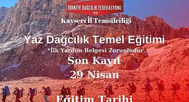 Kayseri'de Yaz Dağcılık Temel Eğitim Programı düzenlenecek