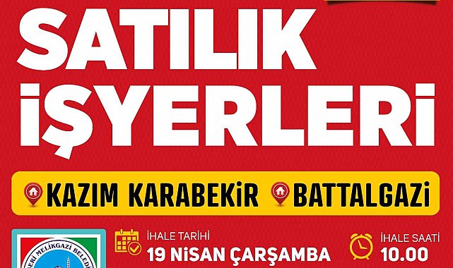 Melikgazi Belediyesi'nden işyeri almak isteyenlere yatırım fırsatı