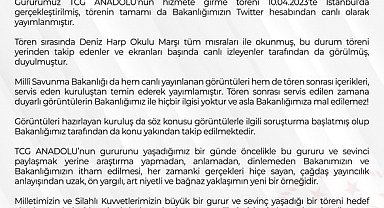 MSB'den TCG Anadolu'nun teslim törenindeki görüntülere ilişkin açıklama