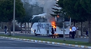 Nevşehir'de 38 yolcunun bulunduğu otobüste yangın çıktı