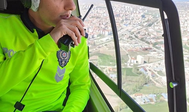 Niğde'de helikopterli trafik denetimi yapıldı