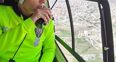 Niğde'de helikopterli trafik denetimi yapıldı
