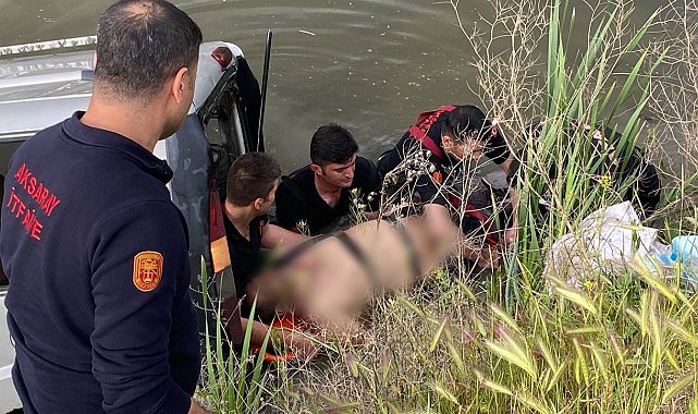 Aksaray'da araç kanala düştü: 1 ölü, 1 yaralı