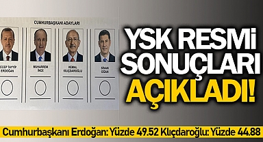 Birinci tur kesin sonuçları Resmi Gazete’de yayımlandı