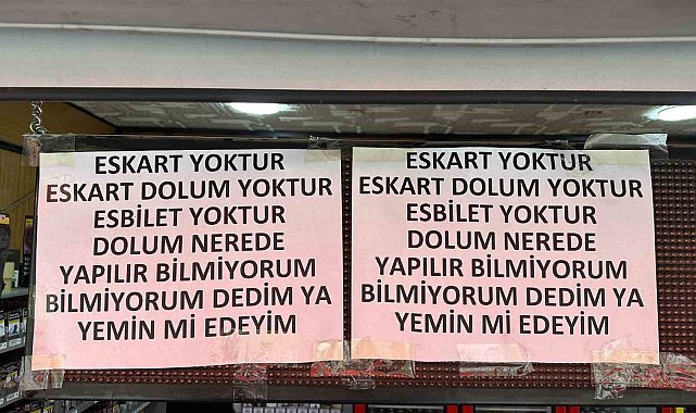 Büfe camında şaşırtan yazı