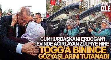 Cumhurbaşkanı Erdoğan’ı evinde ağırlayan Zülfiye nine TOGG’a binince gözyaşlarını tutamadı