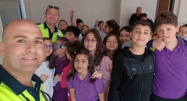 Ereğli'de trafik polisleri öğrencileri bilgilendirdi