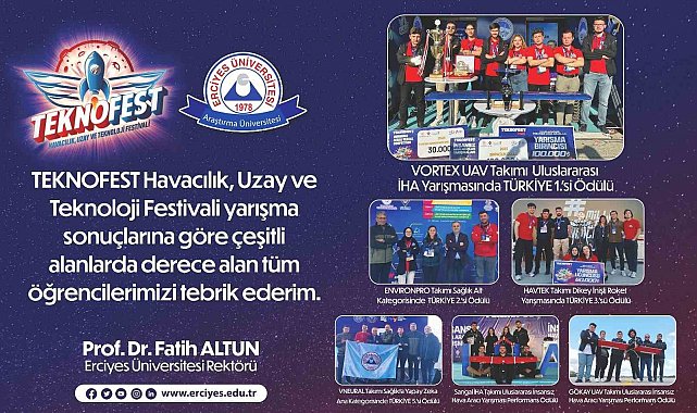 ERÜ'lü öğrencilerin TEKNOFEST başarısı