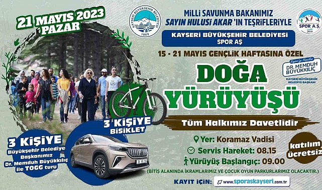Genç dostu Büyükşehir'den Gençlik Haftası'na özel 'doğa yürüyüşü'