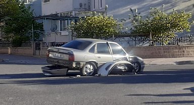 Kazadan sonra kaçtı, olay yerinde tamponunu unuttu