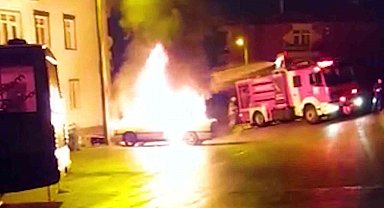Kırıkkale'de otomobil alevlere teslim oldu