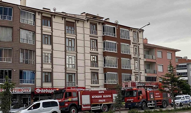 Konya'da baca yangını büyümeden söndürüldü
