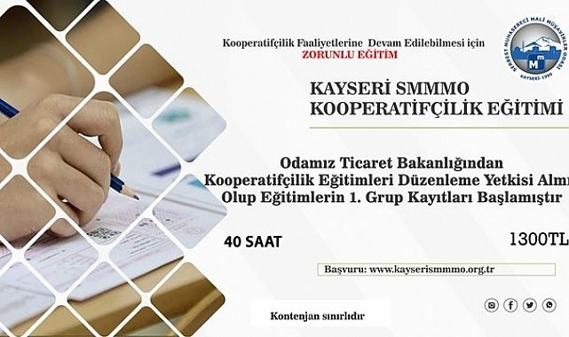 KSMMMO kooperatiflere eğitim verecek