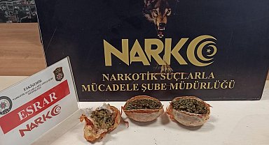 Salça bidonuna saklanan 412 gram esrar ele geçirildi
