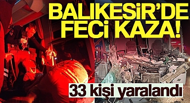 Susurluk'ta otobüs tıra arkadan çarptı