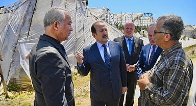 Vali Pehlivan, hortum felaketi yaşayan Anamur'da incelemelerde bulundu