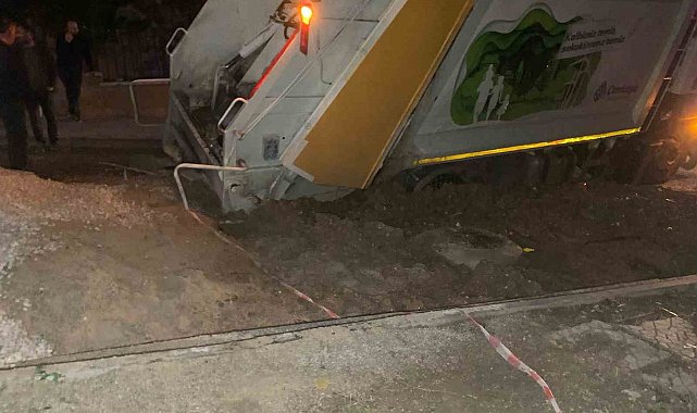 Ankara'da çamura saplanan çöp kamyonu işçilerin üzerine devrildi