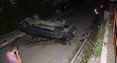Kontrolden çıkan otomobil devrildi: 3 Yaralı