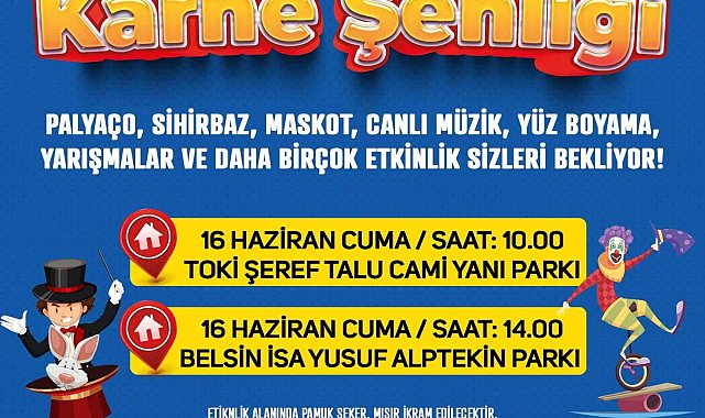 Melikgazi'de çocuklara 'karne şenliği'