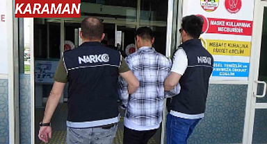Karaman'da Yolcu otobüsünde uyuşturucuyla yakalanan 2 kişi tutuklandı